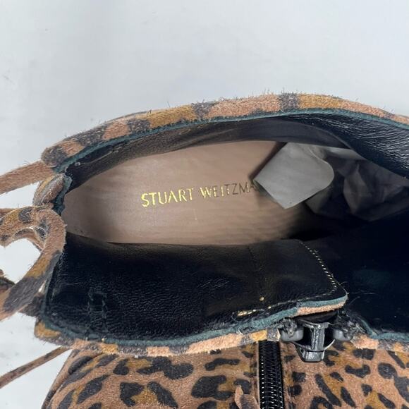 Stuart Weitzman Lofty Cheetah Print Ankle Boots Brown Black Womens Size 5 - Picture 14 of 14